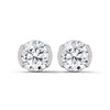 Modern Glow Half-Bezel Lab Grown Round Diamond Gold Stud Earrings