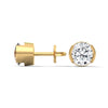 Modern Glow Half-Bezel Lab Grown Round Diamond Gold Stud Earrings