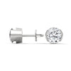 Modern Glow Half-Bezel Lab Grown Round Diamond Gold Stud Earrings
