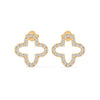 Radiant Clover Lab Grown Diamond Gold Stud Earrings
