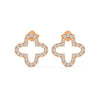 Radiant Clover Lab Grown Diamond Gold Stud Earrings