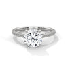 Classic Pave Solitaire Round Brilliant Lab Grown Diamond Gold Ring