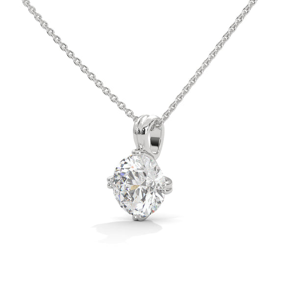 Radiant Allure Oval Lab Grown Diamond Gold Pendant Chain