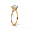 Classic Pave Solitaire Round Brilliant Lab Grown Diamond Gold Ring