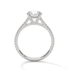 Classic Pave Solitaire Round Brilliant Lab Grown Diamond Gold Ring