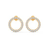 Lab Grown Round Diamond Open Circle Gold Earrings
