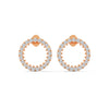 Lab Grown Round Diamond Open Circle Gold Earrings