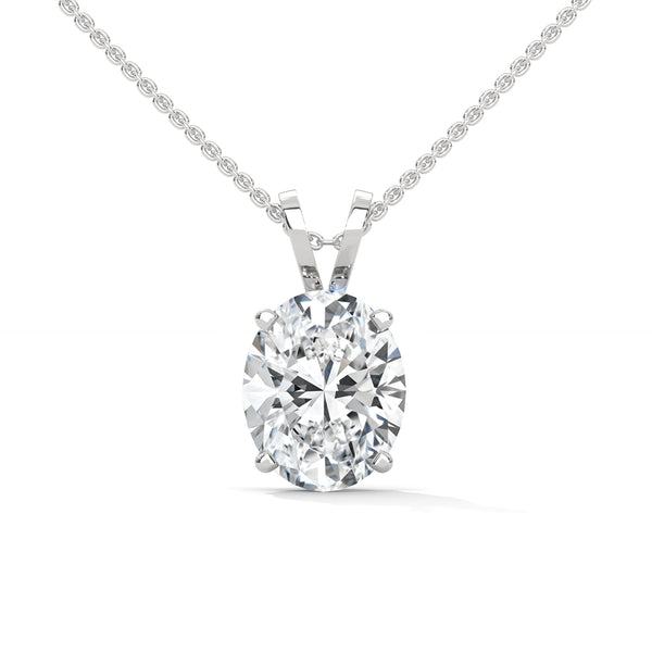 Eternal Glow Oval Cut Lab Grown Diamond Gold Pendant Chain