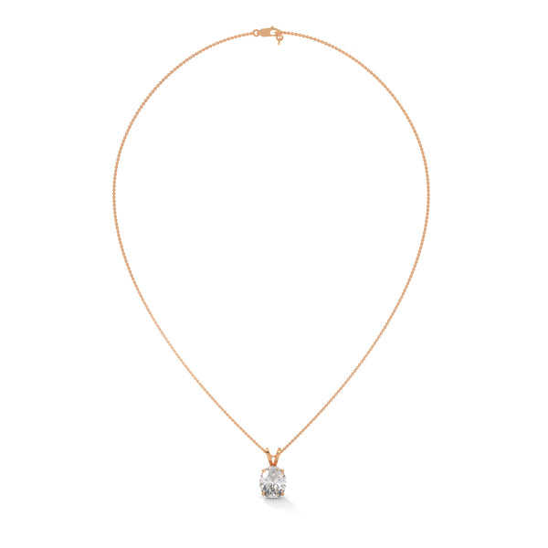 Eternal Glow Oval Cut Lab Grown Diamond Gold Pendant Chain