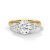 Pear Shaped Three-Stone Lab Grown Diamond Gold Ring