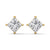 Princess Cut Lab Grown Diamond Gold Stud Earrings