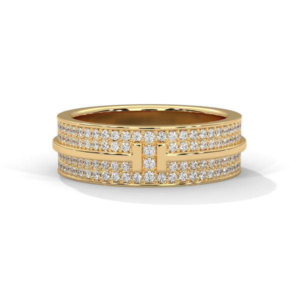 Regal Brilliance parallel rows of pave-set lab grown diamonds band