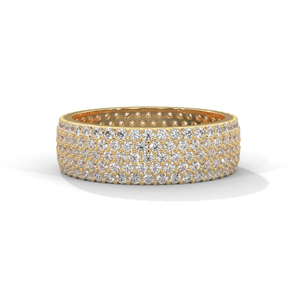 Gold Eternity Band with row of lab grown diamonds