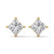 Princess Cut Lab Grown Diamond Gold Stud Earrings