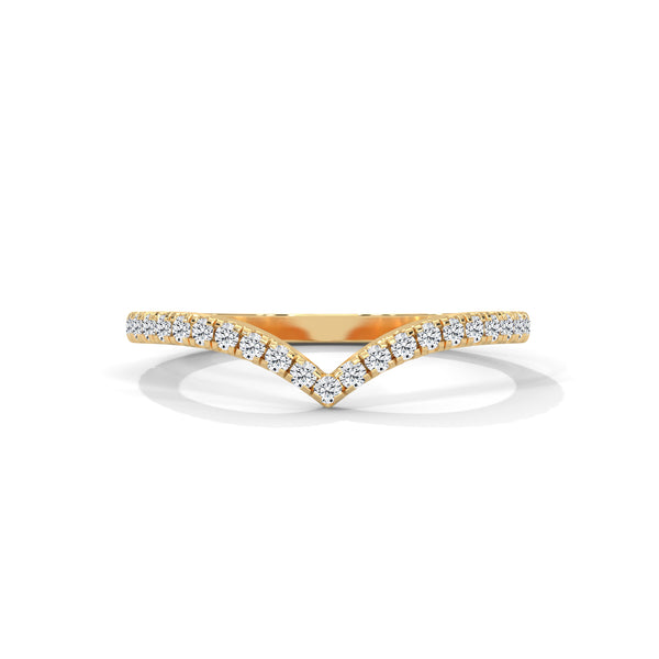 Radiant V-Shape with round cut Lab Grown Diamond Gold Band