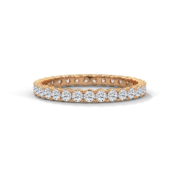 wedding gold ring with set diamond encircle the entire ring