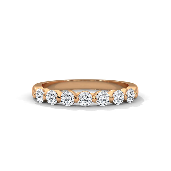 BRILLIANT CUT ROUND LAB GROWN DIAMOND SEMI ETERNITY SLEEK BAND