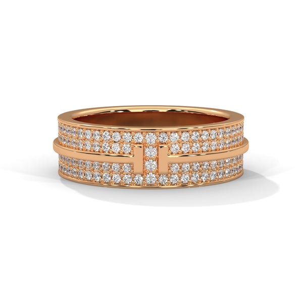 Regal Brilliance parallel rows of pave-set lab grown diamonds band