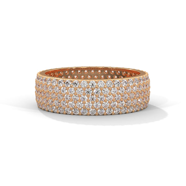 Gold Eternity Band with row of lab grown diamonds