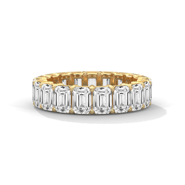 Lab Grown Emerald Cut Diamond Gold Eternity Band