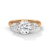 Pear Shaped Three-Stone Lab Grown Diamond Gold Ring