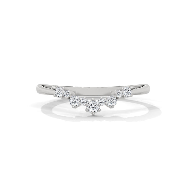 UNIQUE CURVED ROUND CUT EXQUISITE LAB GROWN DIAMOND RING