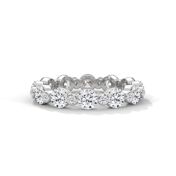 Lab Grown Diamond Bezel-Set Gold Eternity Ring