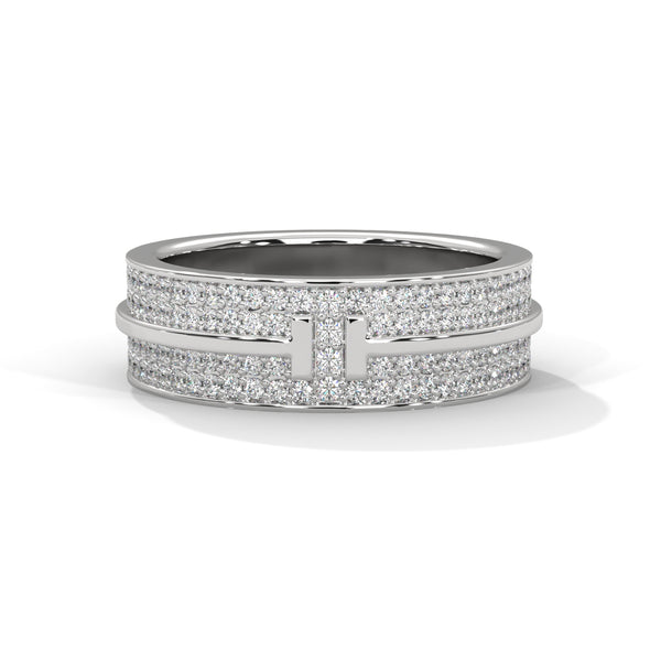 Regal Brilliance parallel rows of pave-set lab grown diamonds band