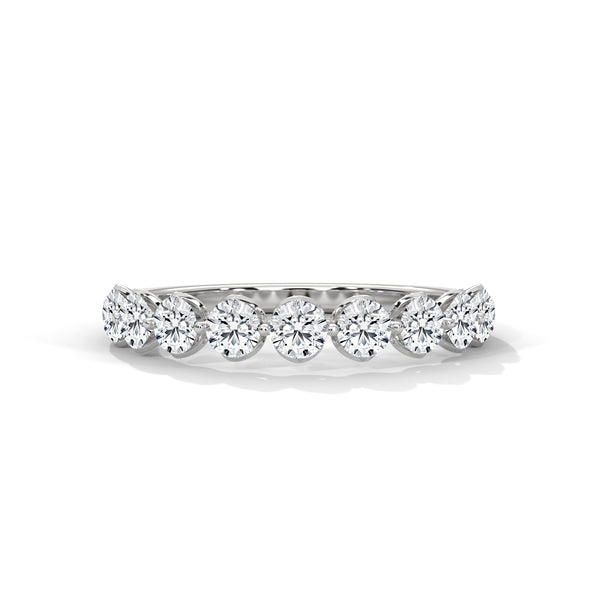 half eternity round cut lab grown diamond ring