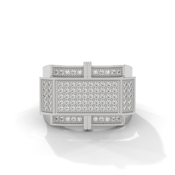 "Experience bold luxury with this statement diamond ring, expertly crafted in gold to deliver unmatched brilliance, sophistication, and modern masculine elegance."