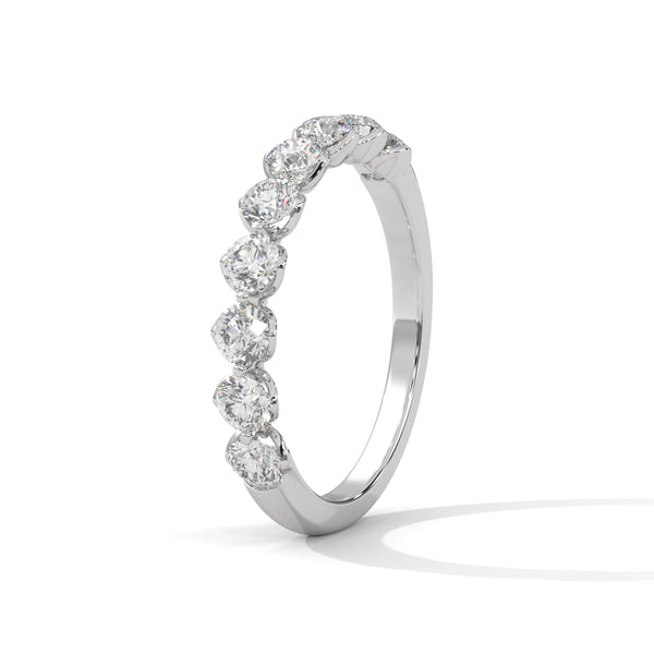 Classic Radiance: Lab Grown Diamond Half Eternity Gold Ring