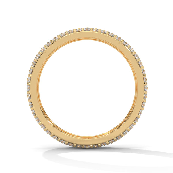 Gold Eternity Band with row of lab grown diamonds