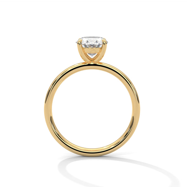 Elegant Oval Solitaire Lab Grown Diamond Gold Ring