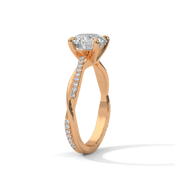 Twist of Elegance Lab Grown Diamond Gold Solitaire Ring
