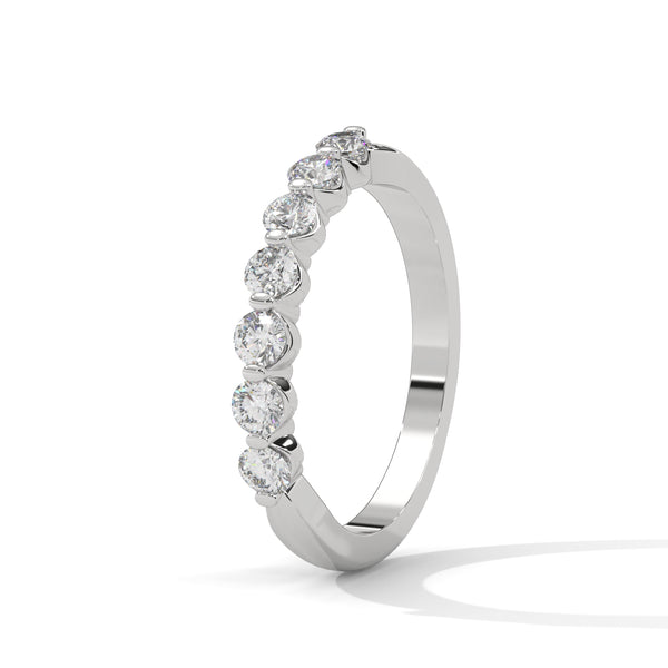 BRILLIANT CUT ROUND LAB GROWN DIAMOND SEMI ETERNITY SLEEK BAND