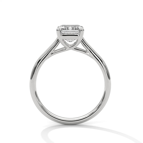 A sleek and sophisticated emerald-cut lab-grown diamond solitaire — where clarity meets minimalist allure.