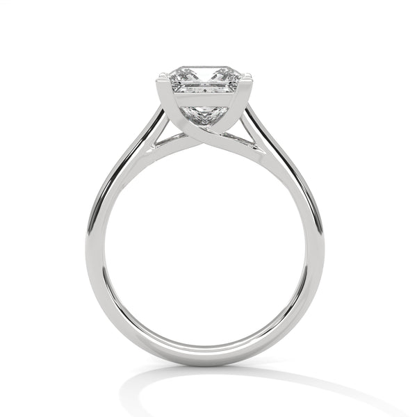 “Celeste Ring—princess-cut diamond brilliance, sleek four-prong solitaire elegance, and timeless white-gold beauty crafted to symbolize pure love, modern style, and lasting grace.”