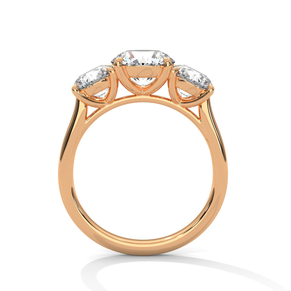 Classic Round Cut Lab Grown Diamond Gold Solitaire Ring