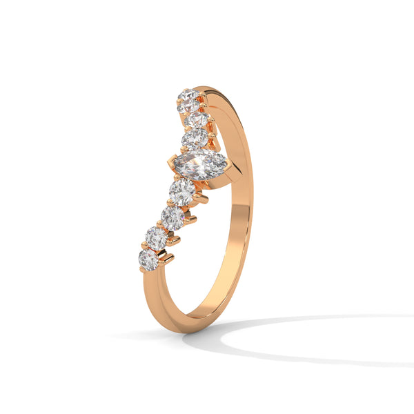 Marquise Cluster Lab-Grown Diamond Gold Ring