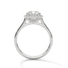 A dazzling cushion-cut lab-grown diamond encircled by a radiant halo and pavé band — timeless elegance with a modern soul.