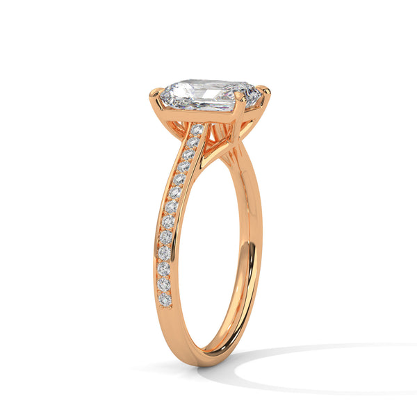 Radiant Cut Lab Grown Diamond Gold Ring