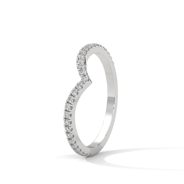 Radiant V-Shape with round cut Lab Grown Diamond Gold Band