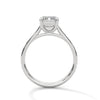 The Celestial Elegance Ring features a striking emerald-cut diamond embraced by a delicate band adorned with shimmering pave stones. A timeless piece that symbolizes everlasting love and sophistication.