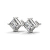 Princess Cut Lab Grown Diamond Gold Stud Earrings