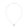 Emerald Cut Lab Grown Diamond Bezel Set Gold Pendant Chain