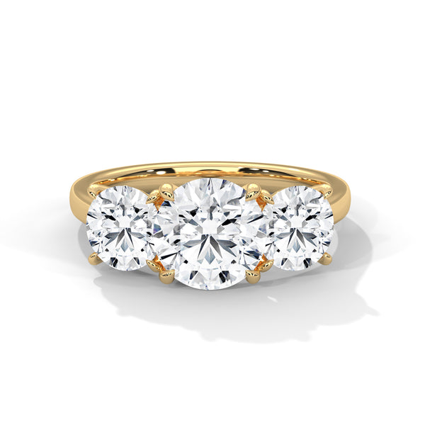 Everlasting Three-Stone Lab Grown Diamond Gold Ring