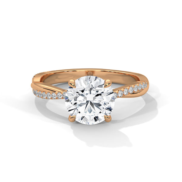 Twist of Elegance Lab Grown Diamond Gold Solitaire Ring