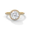 Round Lab Grown Diamond Gold Ring Pave Perfection in a Timeless Halo Design
