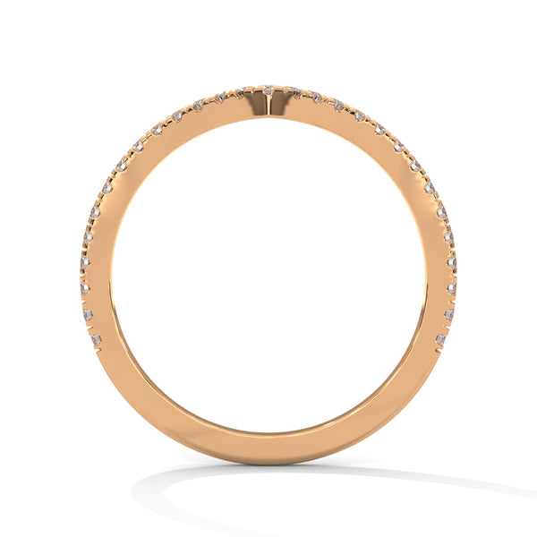Radiant V-Shape with round cut Lab Grown Diamond Gold Band