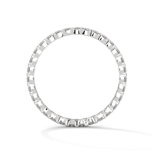 wedding gold ring with set diamond encircle the entire ring